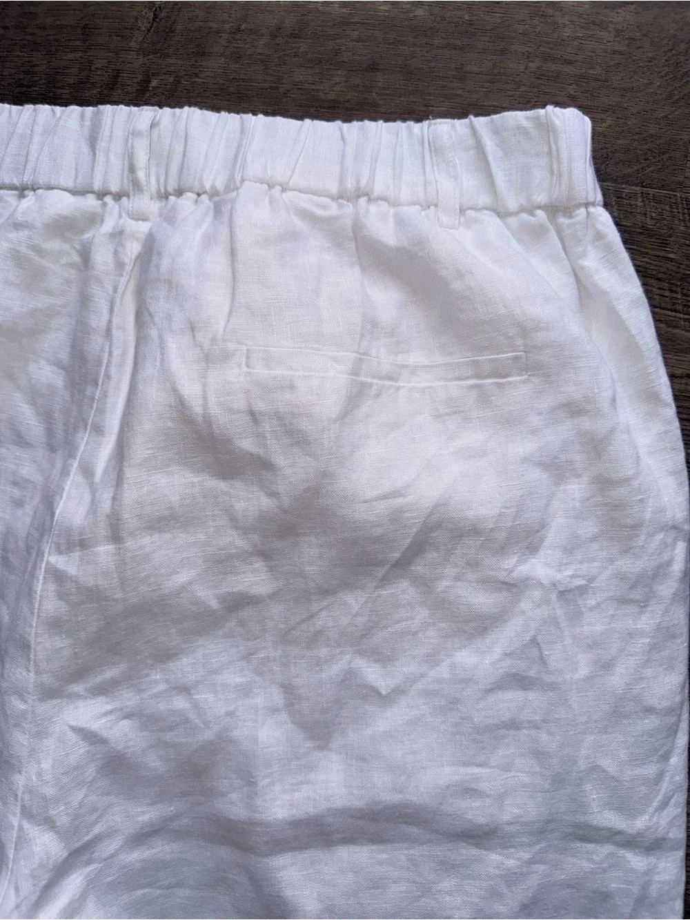 Quince White 100% European Linen Pleated Trouser Size 14-Short